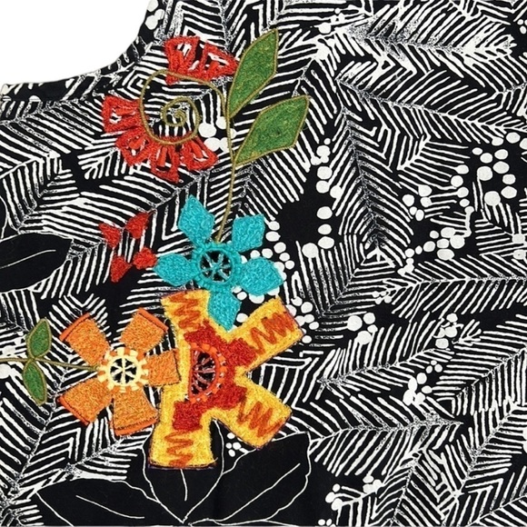 Chico’s Embroidered Tropical Print Floral Appliqué Open Front Vest Size XL 16/18 - Picture 5 of 10